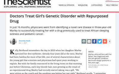 The Scientist Magazine: Doctors Treat Girl’s Genetic Disorder with Repurposed Drug
