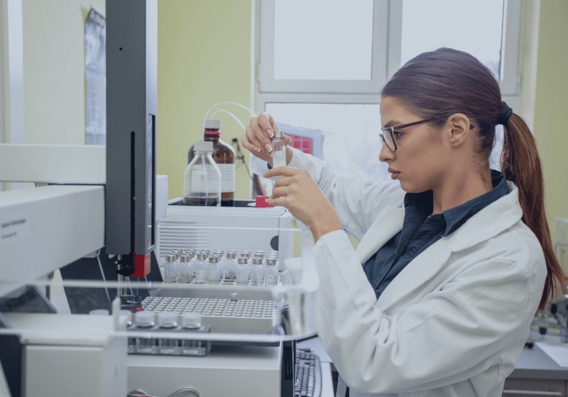 Female Mass Spectrometrist in Metabolomics Laboratory