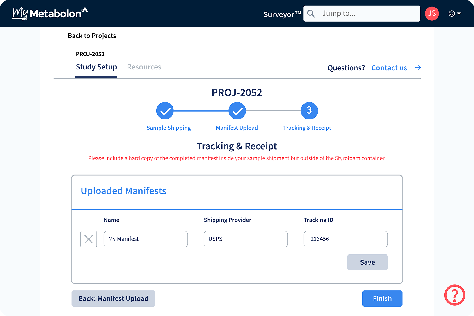 Tracking and Receipt
