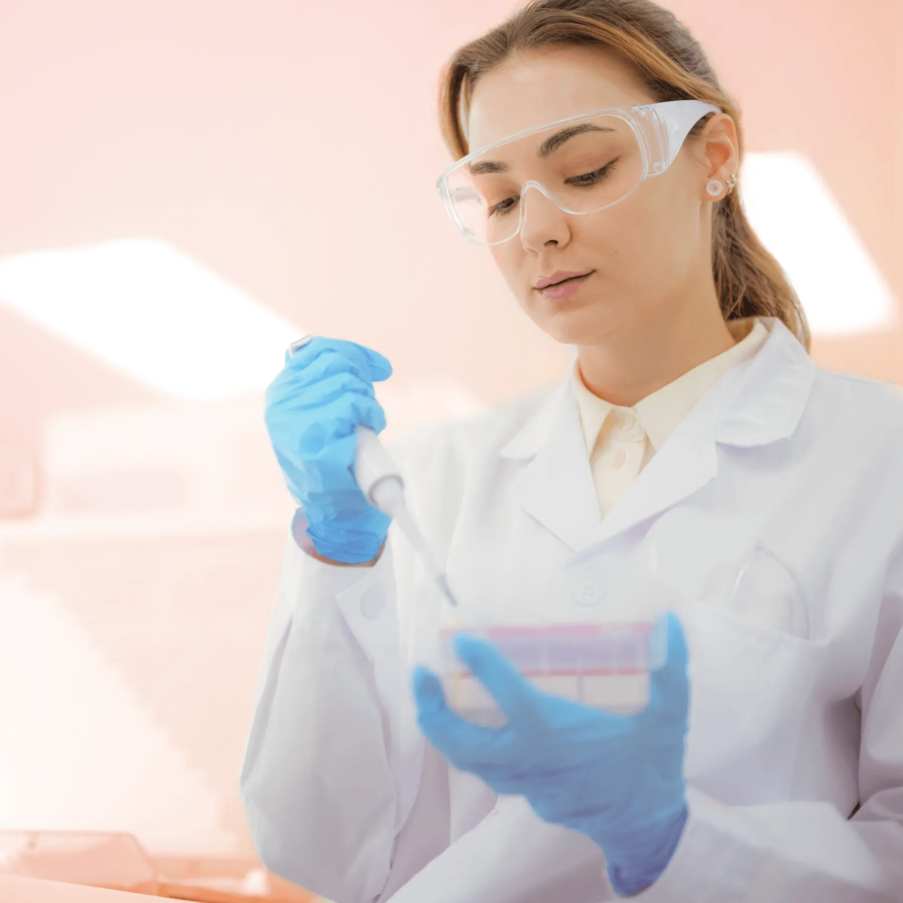 female scientist works with samples