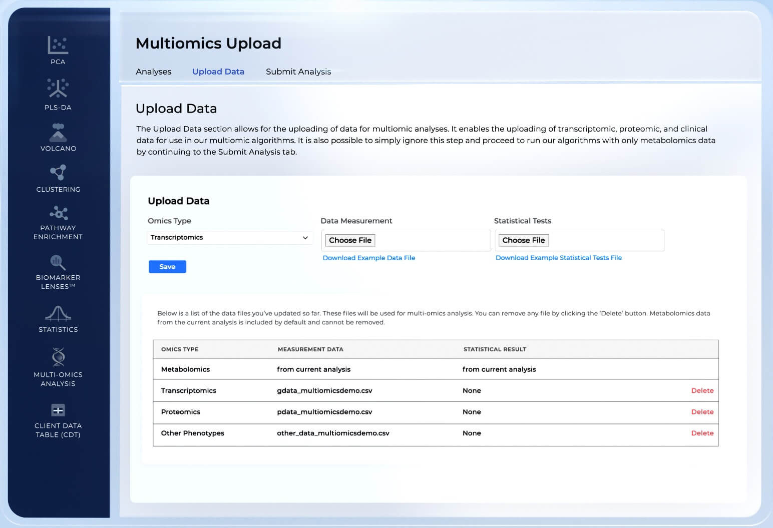 multiomics software tool screen